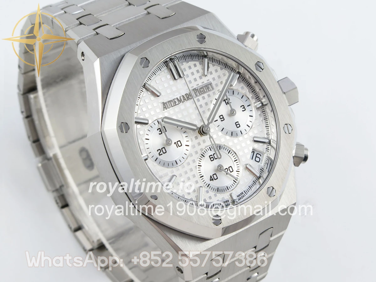 Audemars Piguet Royal Oak Chrono 26240 SS APSF Silver Dial on SS Bracelet SA4401 V2 (Free Sprung) - Image 4