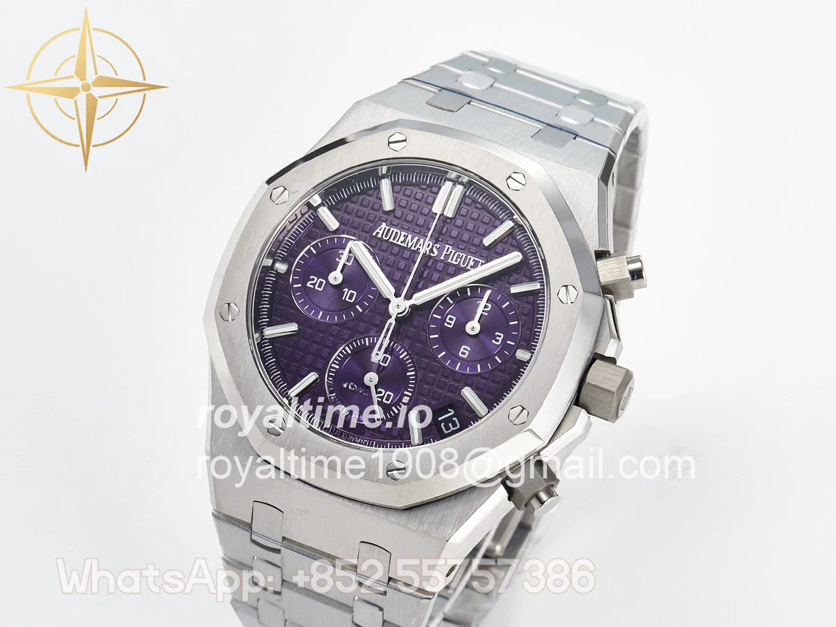 Audemars Piguet Royal Oak Chrono 26240 SS APSF Purple Dial on SS Bracelet SA4401 - Image 4