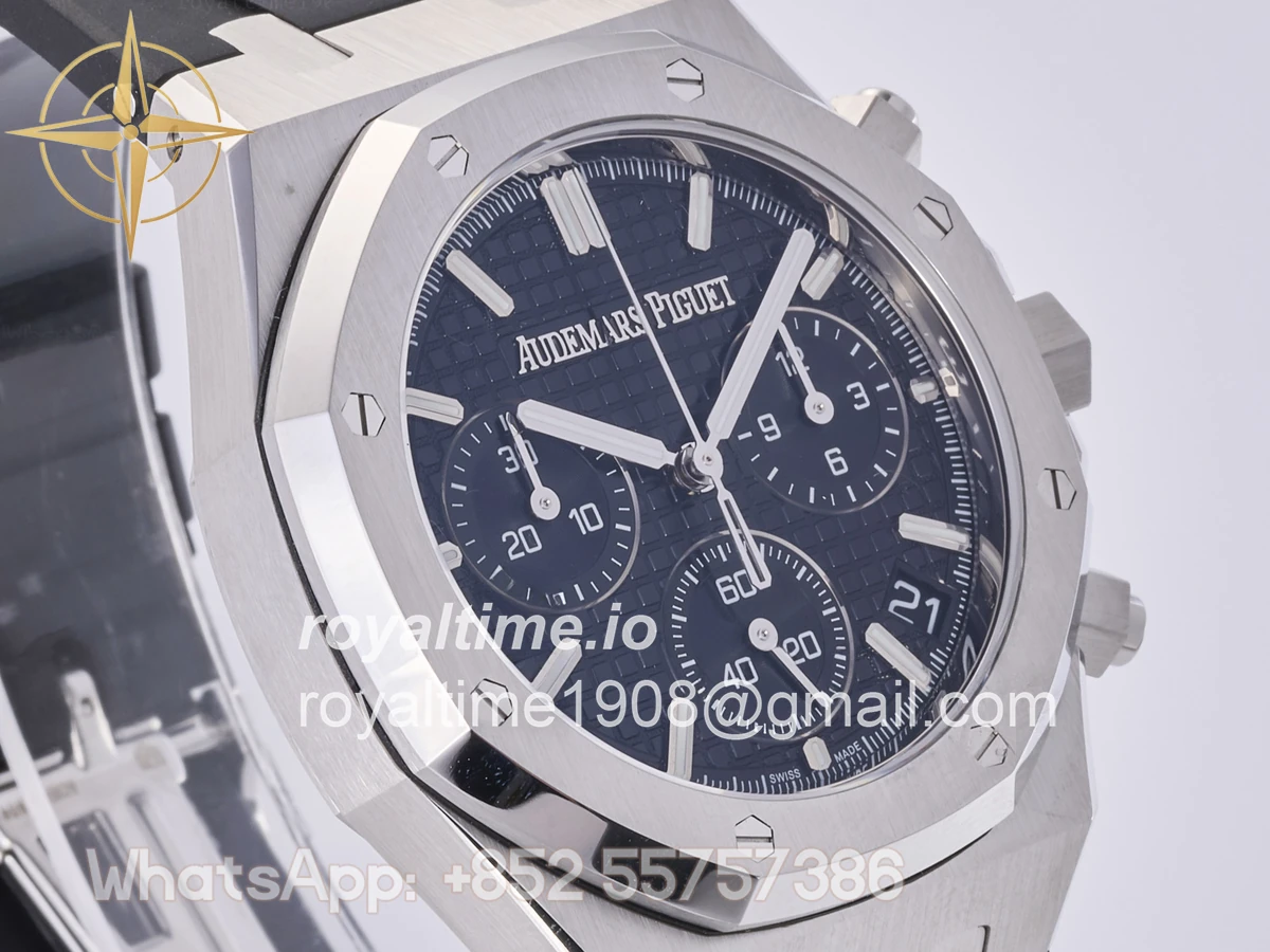 Audemars Piguet Royal Oak Chrono 26240 SS DDF Black Dial on Black Rubber Strap DD4401 (50th Anniversary) - Image 4