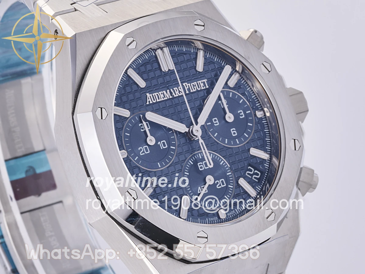 Audemars Piguet Royal Oak Chrono 26240 SS DDF Blue Dial on SS Bracelet DD4401 (50th Anniversary) - Image 4