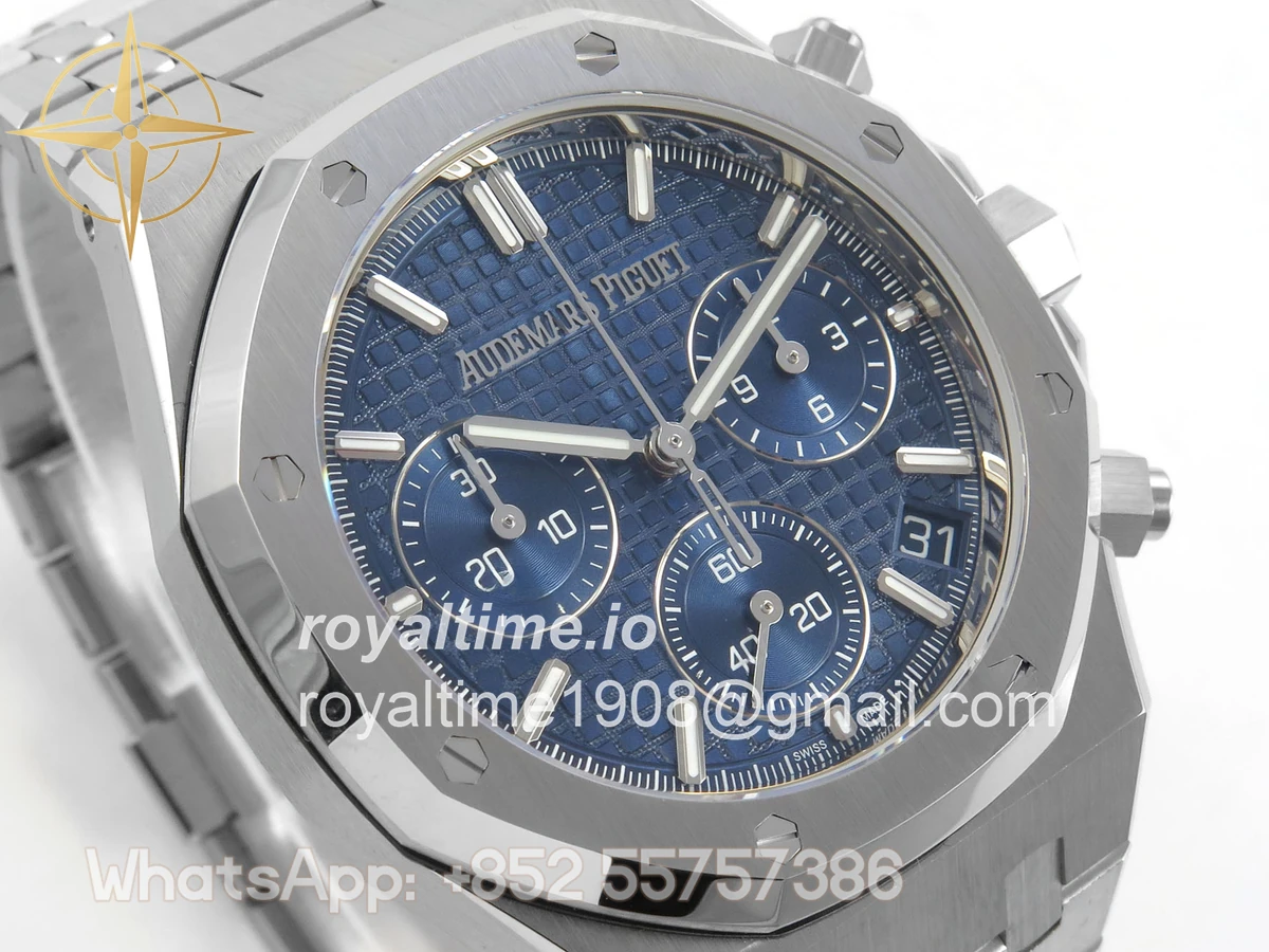 Audemars Piguet Royal Oak Chrono 26240 SS DDF Blue Dial on SS Bracelet DD4401 (SW Dial) V2 - Image 4