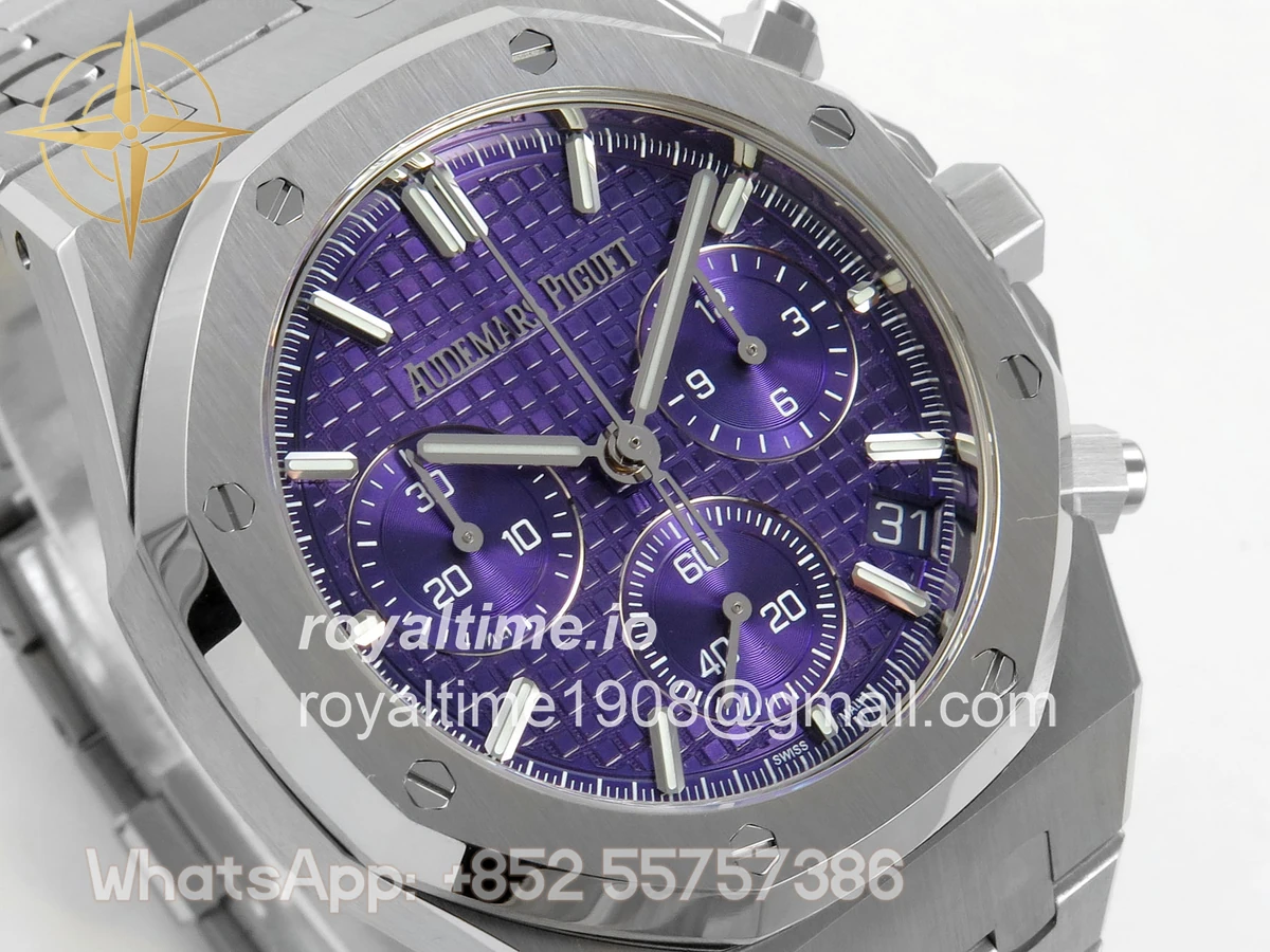 Audemars Piguet Royal Oak Chrono 26240 SS DDSF Purple Dial on SS Bracelet DD4401 - Image 4