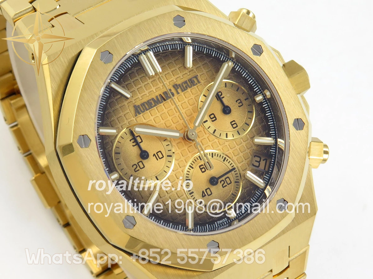 Audemars Piguet Royal Oak Chrono 26240 YG DDF YG Dial on YG Bracelet DD4401 - Image 4