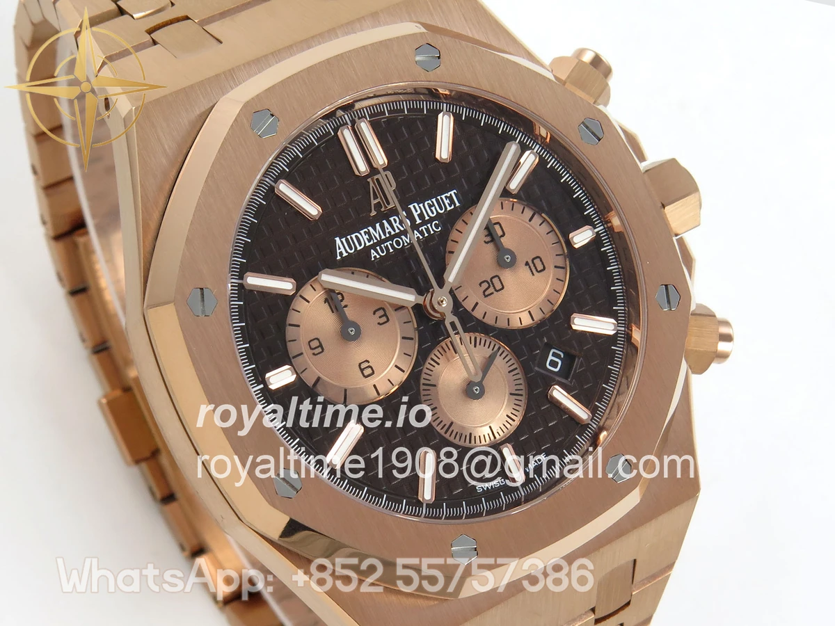 Audemars Piguet Royal Oak Chrono 26331 RG APSF Brown/RG Dial on RG Bracelet A2385 - Image 4