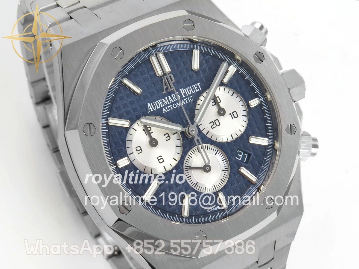Audemars Piguet Royal Oak Chrono 26331 SS APSF Blue/White Dial on SS Bracelet A2385 - Image 4