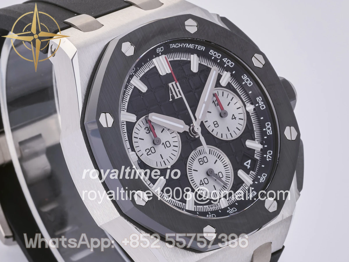 Audemars Piguet Royal Oak Offshore 43mm 26420so SS DDF Black/White Dial on Black Rubber Strap DD4401 - Image 4