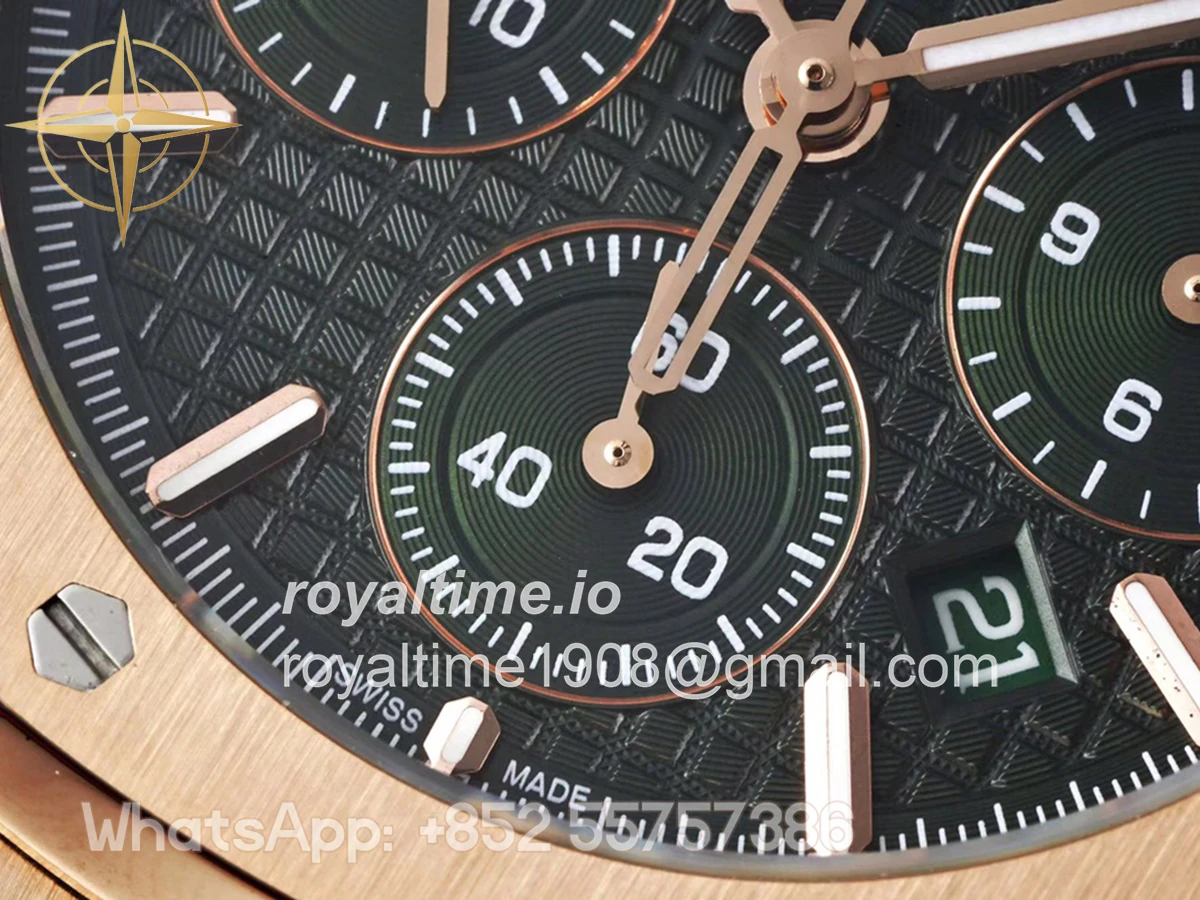 Audemars Piguet Royal Oak Self-Winding Chronograph Green Dial in Rose Gold - Image 5