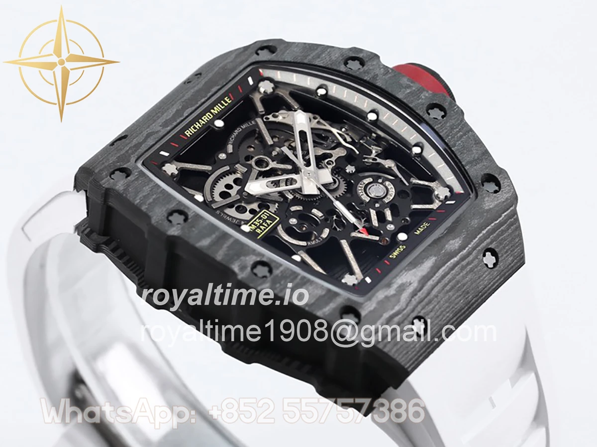 Richard Mille RM 035-01 Rafael Nadal NTPT Carbon White Rubber Strap - Image 5