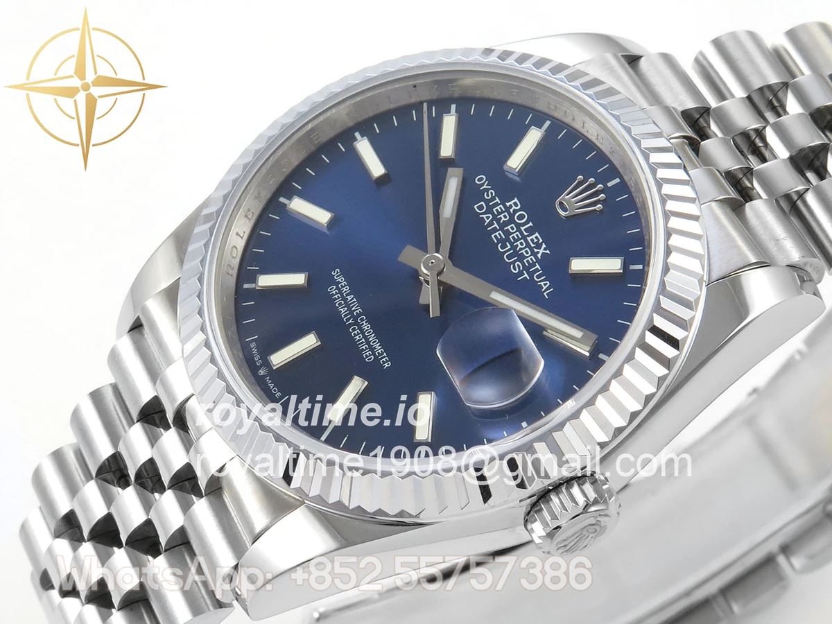 Rolex DateJust 36 126234 QF Blue Stick Dial on Jubilee Bracelet QF3235 - Image 5