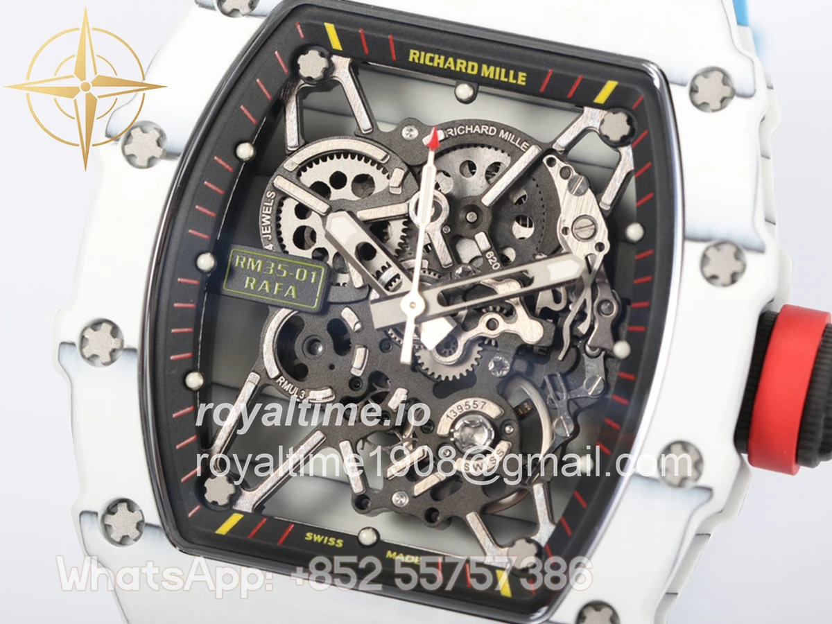 Richard Mille RM 035-01 Rafael Nadal White NTPT on Orange Rubber Strap - Image 5