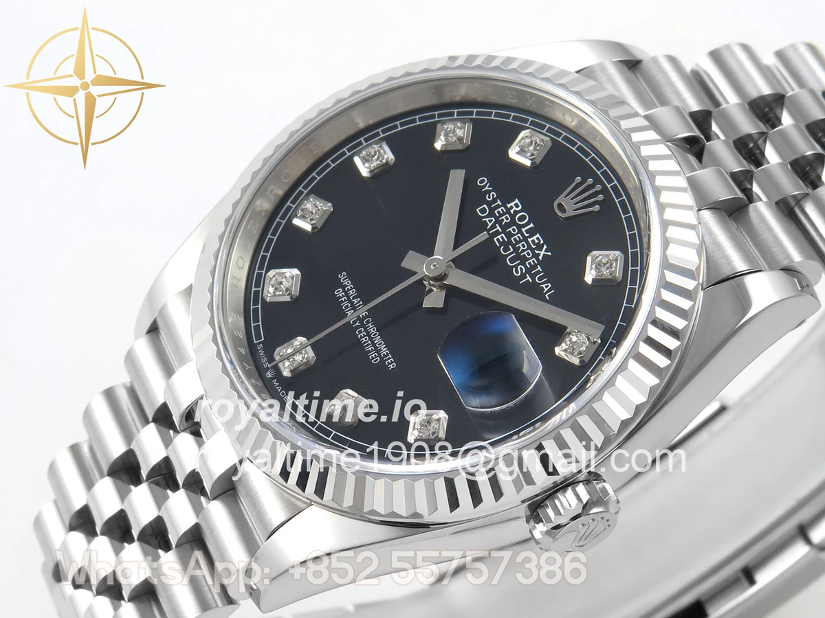 Rolex DateJust 36 126334 904L SS Clean Plus Black Diamonds Dial on Jubilee Bracelet DD3235 - Image 5