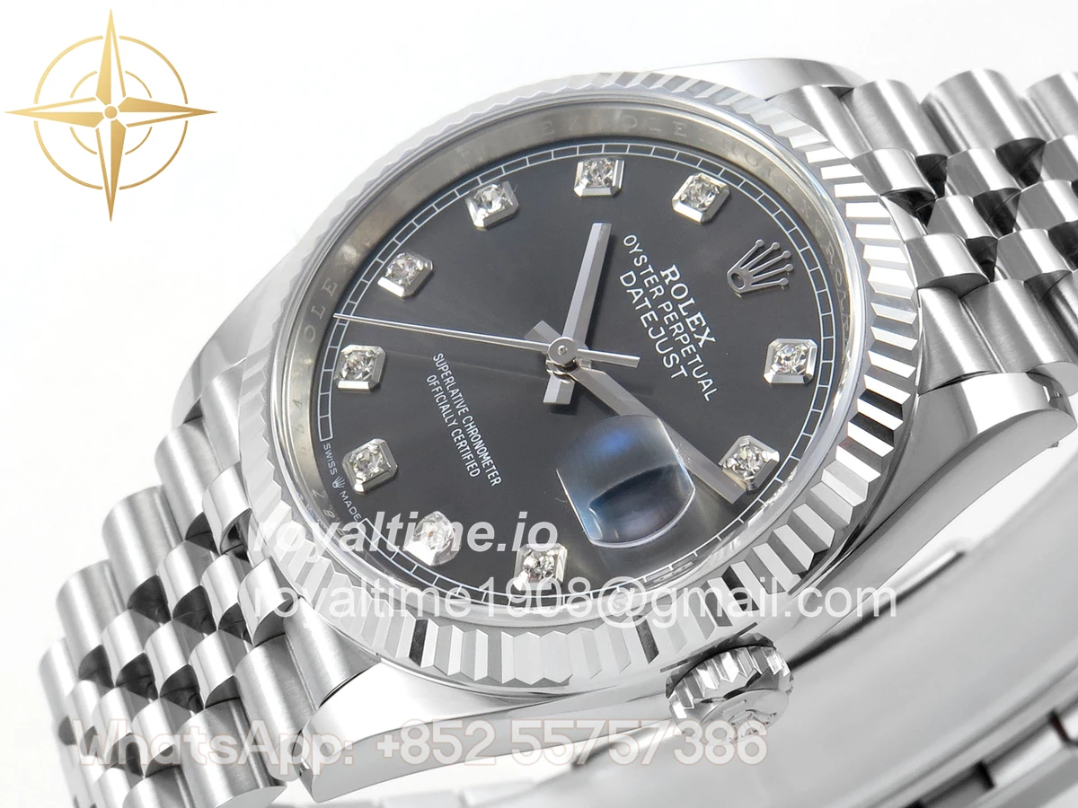 Rolex DateJust 36 126334 904L SS Clean Plus Gray Diamonds Dial on Jubilee Bracelet DD3235 - Image 5