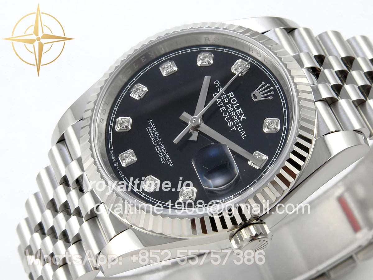 Rolex DateJust 36 SS 126234 ARF Black Diamonds Dial on Jubilee Bracelet DD3235 - Image 5