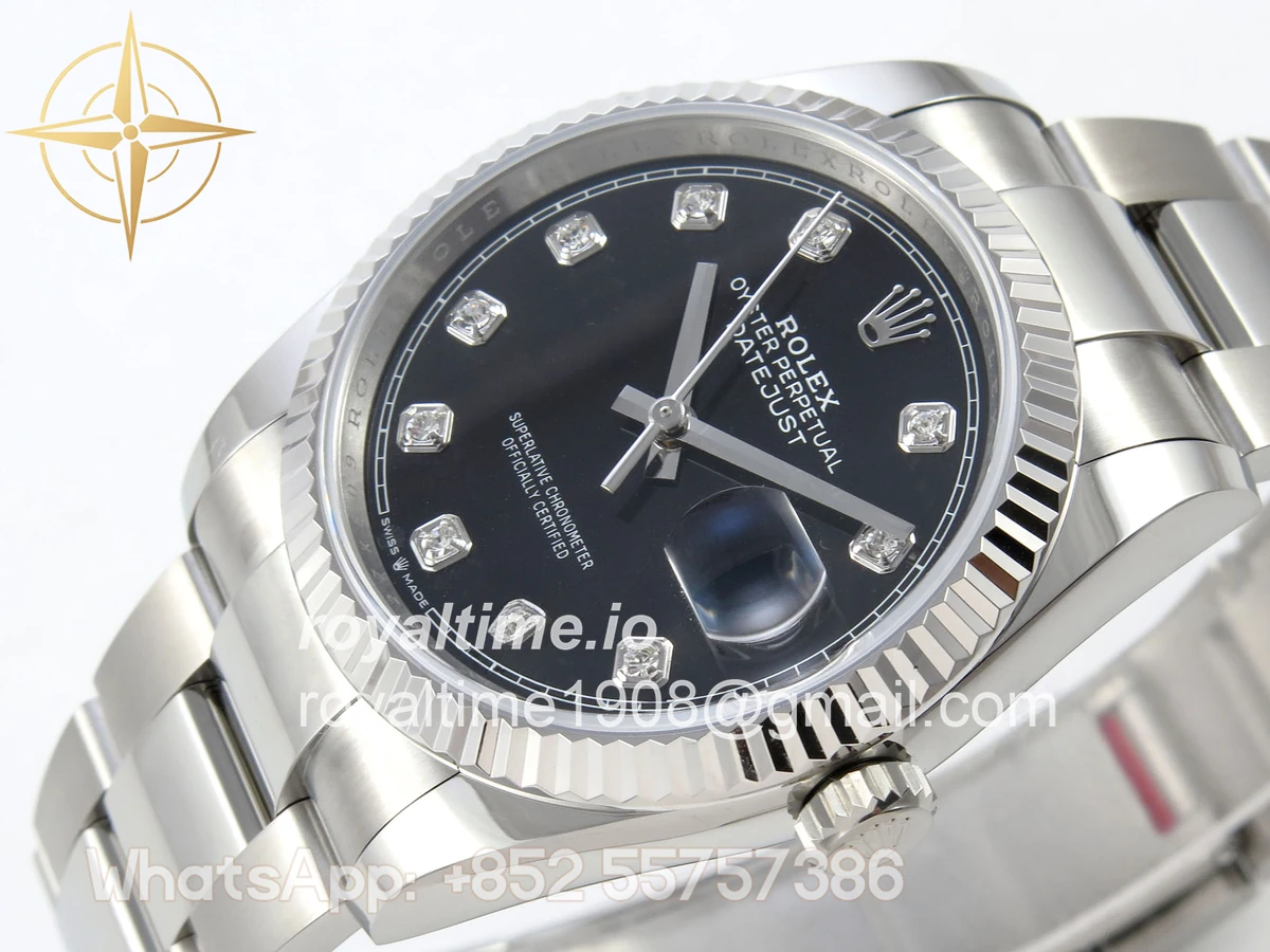 Rolex DateJust 36 SS 126234 ARF Black Diamonds Dial on Oyster Bracelet DD3235 - Image 5