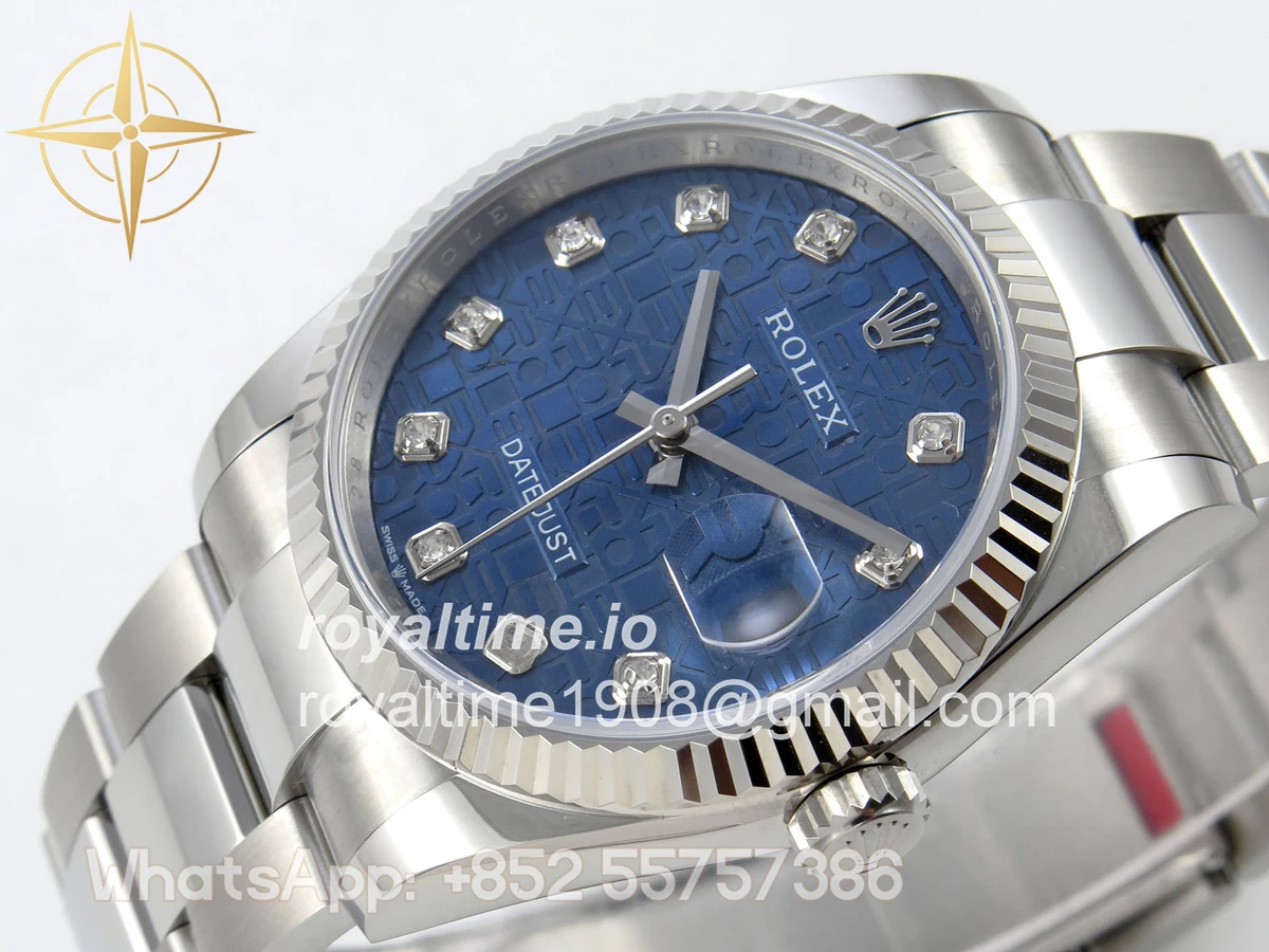 Rolex DateJust 36 SS 126234 ARF Blue Computer Diamonds Dial on Oyster Bracelet DD3235 - Image 5