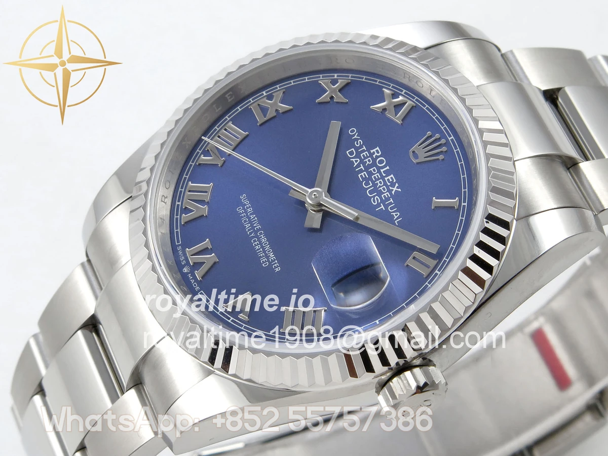 Rolex DateJust 36 SS 126234 ARF Blue Diamond Roman Dial on Oyster Bracelet DD3235 - Image 5