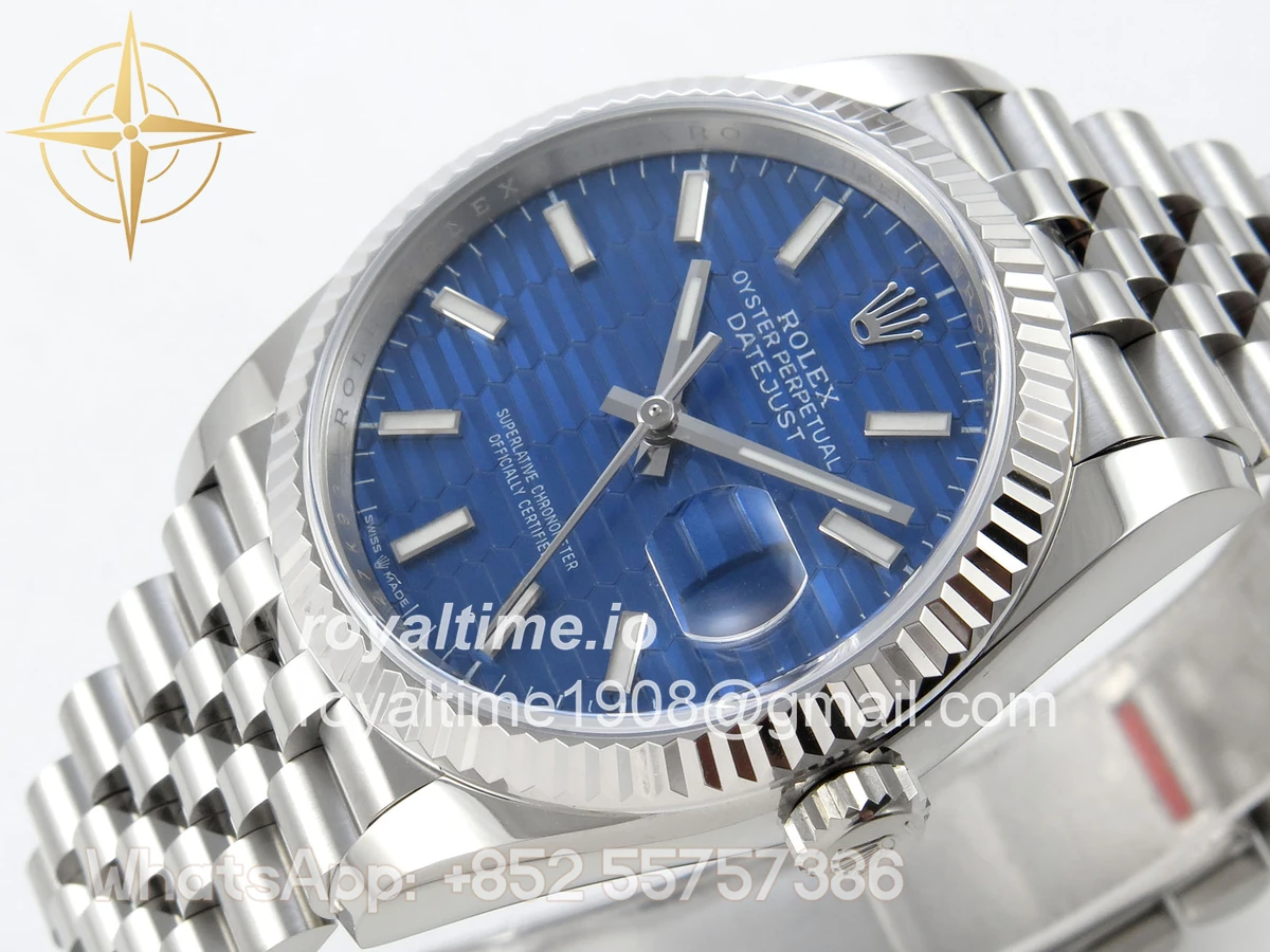 Rolex DateJust 36 SS 126234 ARF Blue Textured Stick Dial on Jubilee Bracelet DD3235 - Image 5