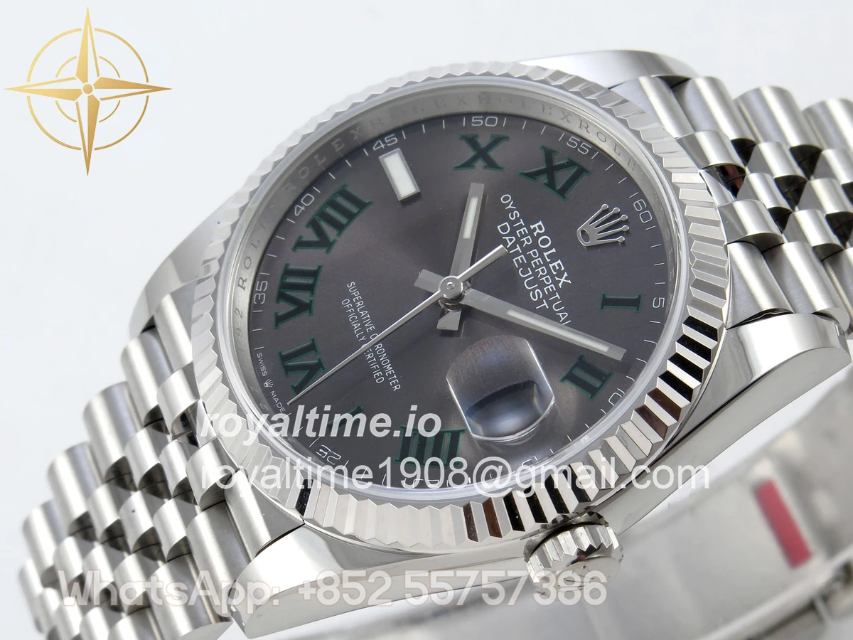 Rolex DateJust 36 SS 126234 ARF Gray Dial Green Roman on Jubilee Bracelet DD3235 - Image 5