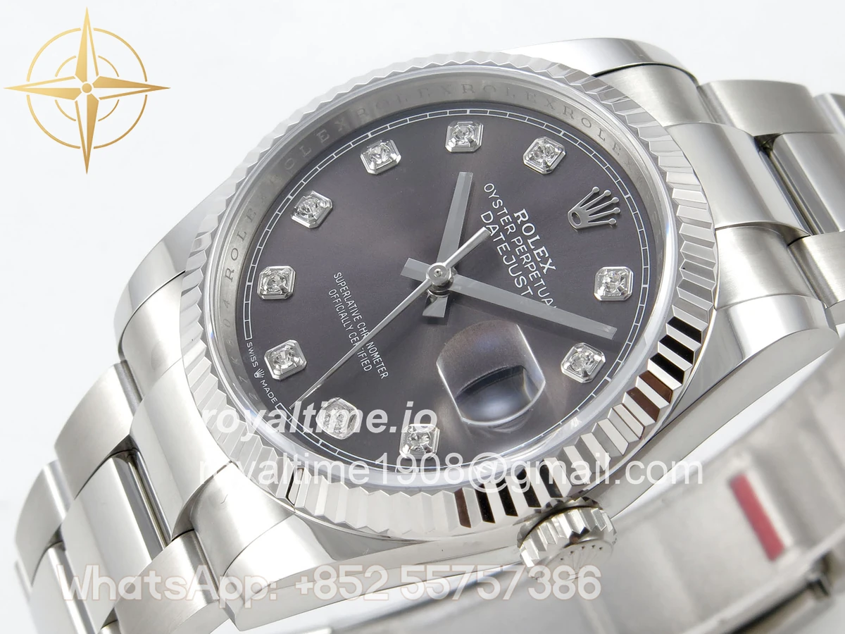 Rolex DateJust 36 SS 126234 ARF Gray Diamonds Dial on Oyster Bracelet DD3235 - Image 5