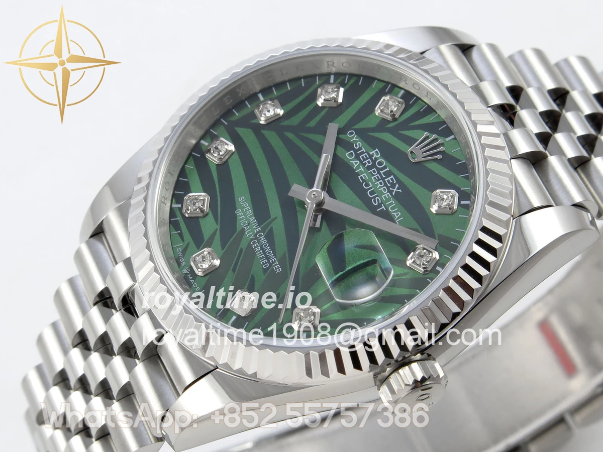 Rolex DateJust 36 SS 126234 ARF Green Leaves Diamonds Dial on Jubilee Bracelet DD3235 - Image 5