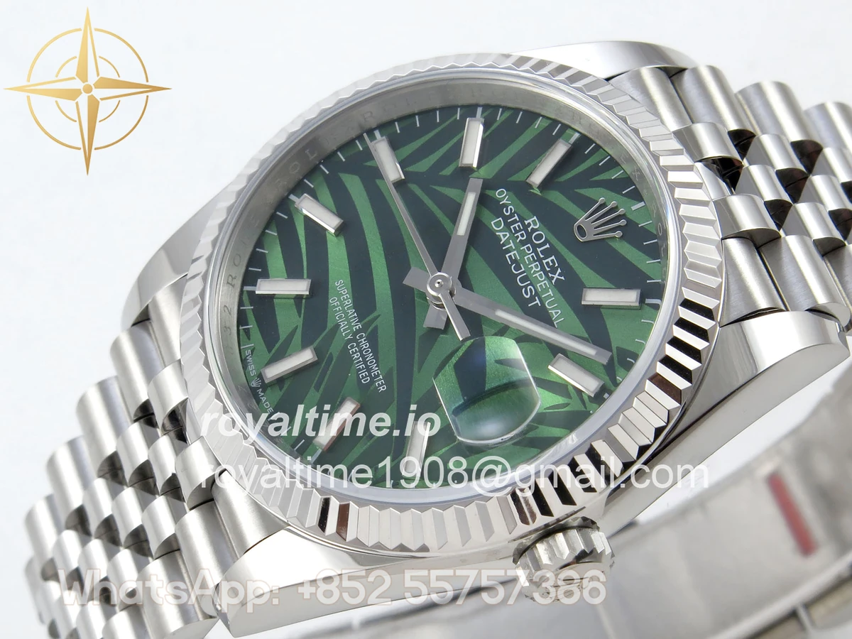 Rolex DateJust 36 SS 126234 ARF Green Leaves Stick Dial on Jubilee Bracelet DD3235 - Image 5