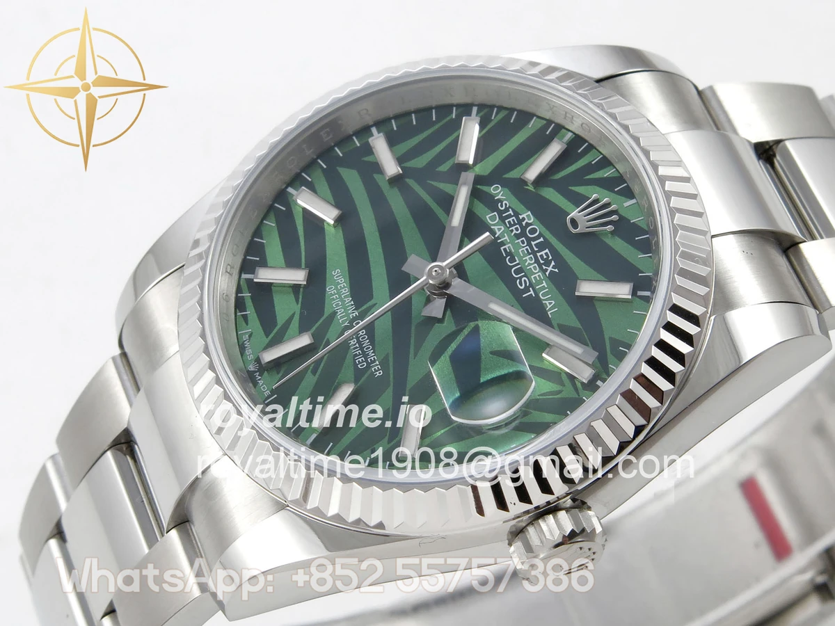 Rolex DateJust 36 SS 126234 ARF Green Leaves Stick Dial on Oyster Bracelet DD3235 - Image 5