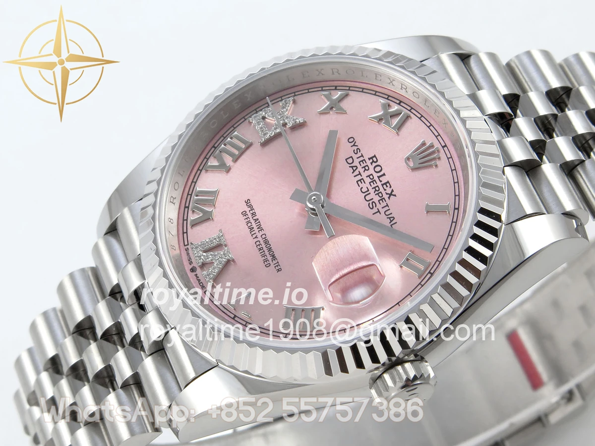 Rolex DateJust 36 SS 126234 ARF Pink Diamond Roman Dial on Jubilee Bracelet DD3235 - Image 5