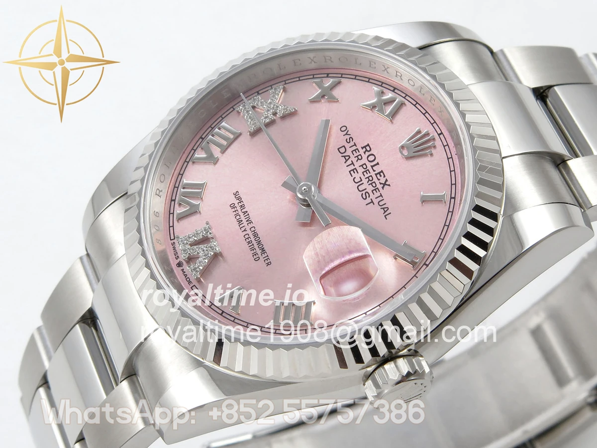Rolex DateJust 36 SS 126234 ARF Pink Roman Dial on Oyster Bracelet DD3235 - Image 5