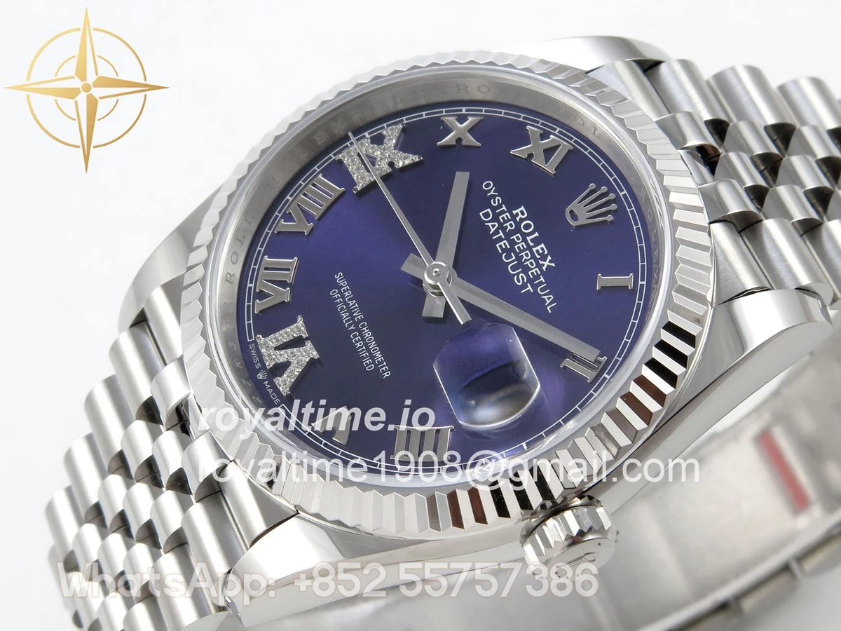 Rolex DateJust 36 SS 126234 ARF Purple Diamond Roman Dial on Jubilee Bracelet DD3235 - Image 5