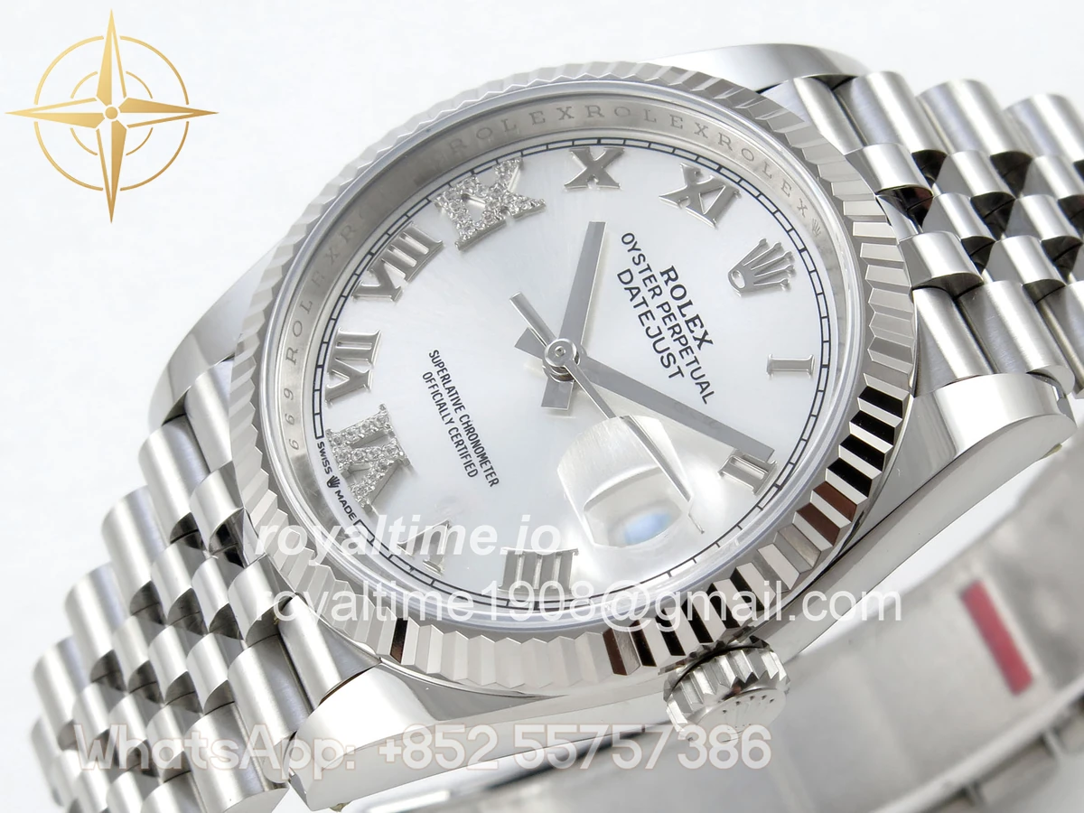 Rolex DateJust 36 SS 126234 ARF Silver Diamond Roman Dial on Jubilee Bracelet DD3235 - Image 5