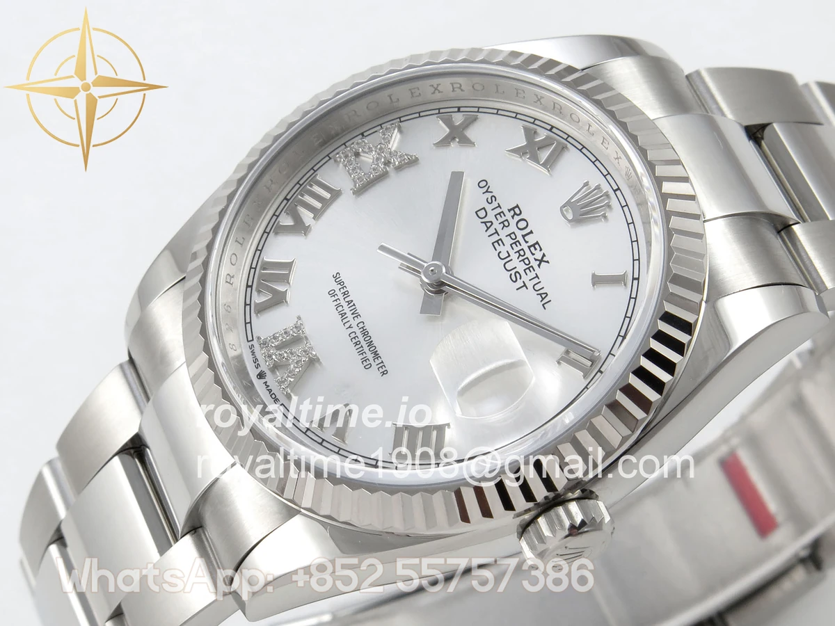 Rolex DateJust 36 SS 126234 ARF Silver Diamond Roman Dial on Oyster Bracelet DD3235 - Image 5
