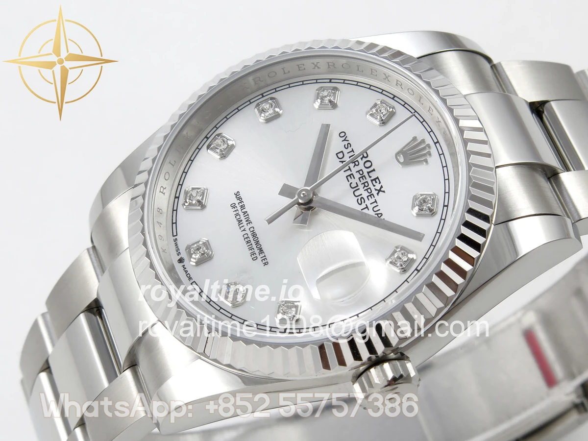 Rolex DateJust 36 SS 126234 ARF Silver Diamonds Dial on Oyster Bracelet DD3235 - Image 5