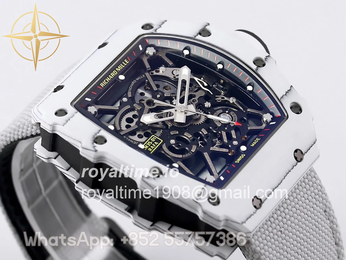 Richard Mille RM 035-01 Rafael Nadal White NTPT on White Nylon Strap - Image 5