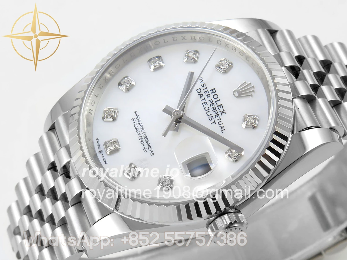 Rolex DateJust 36 SS 126234 ARF White MOP Diamonds Dial on Jubilee Bracelet DD3235 - Image 5