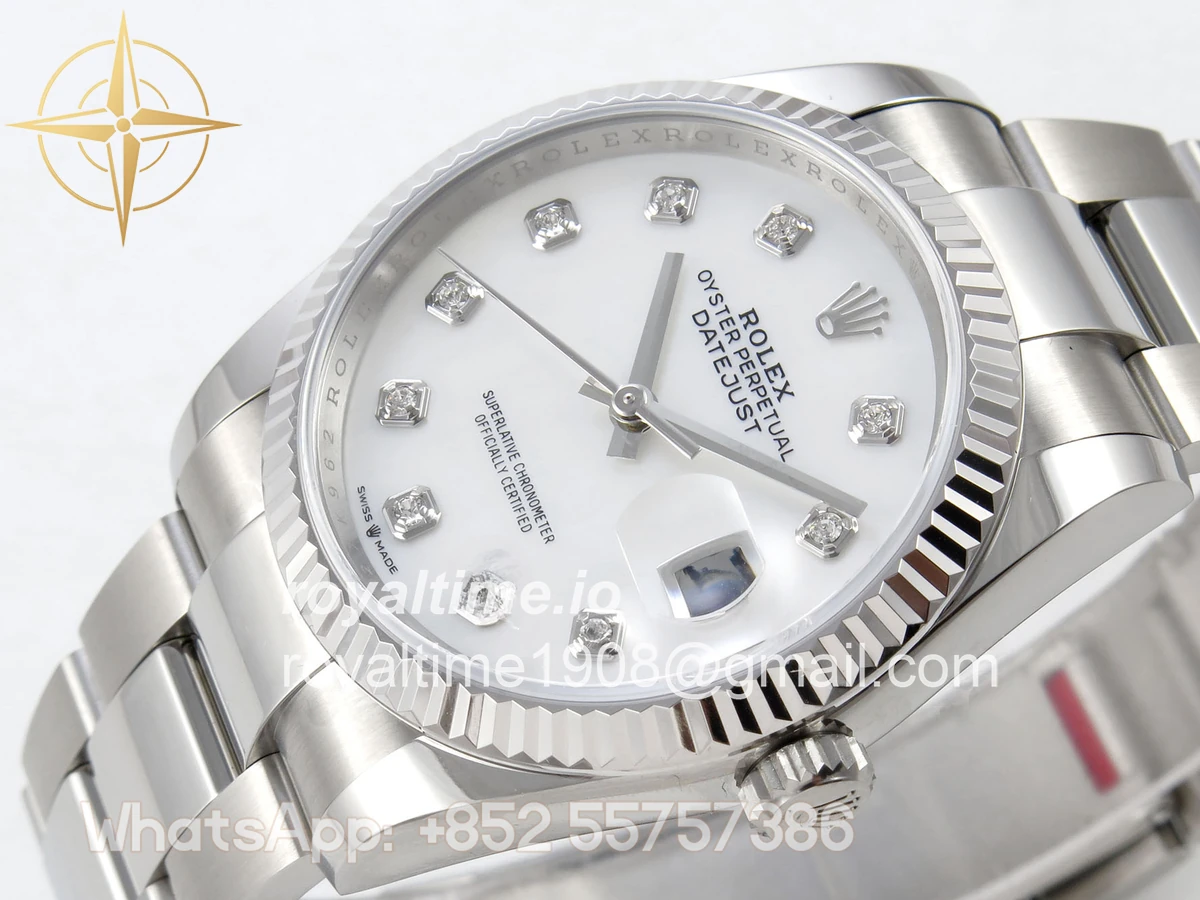 Rolex DateJust 36 SS 126234 ARF White MOP Diamonds Dial on Oyster Bracelet DD3235 - Image 5