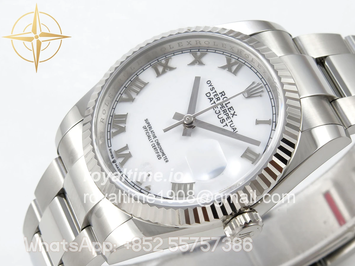 Rolex DateJust 36 SS 126234 ARF White Roman Dial on Oyster Bracelet DD3235 - Image 5