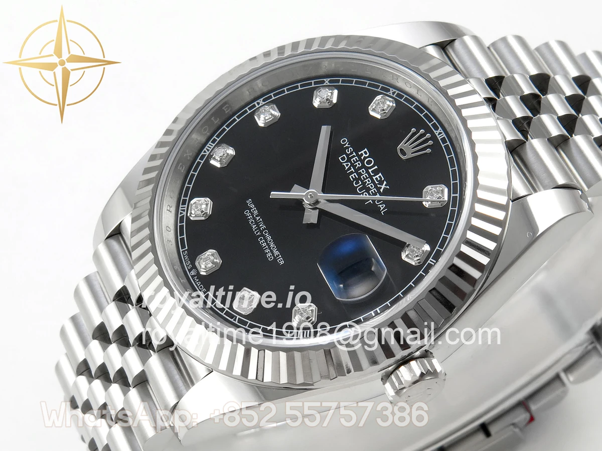 Rolex DateJust 41 126334 904L SS SCF Black Diamonds Dial on Jubilee Bracelet VR3235 - Image 5