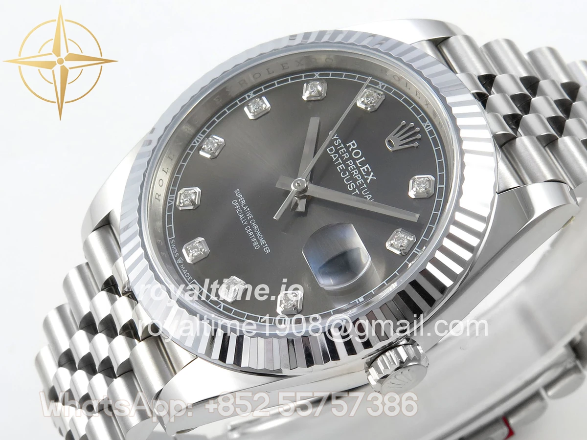 Rolex DateJust 41 126334 904L SS SCF Gray Diamonds Dial on Jubilee Bracelet VR3235 - Image 5