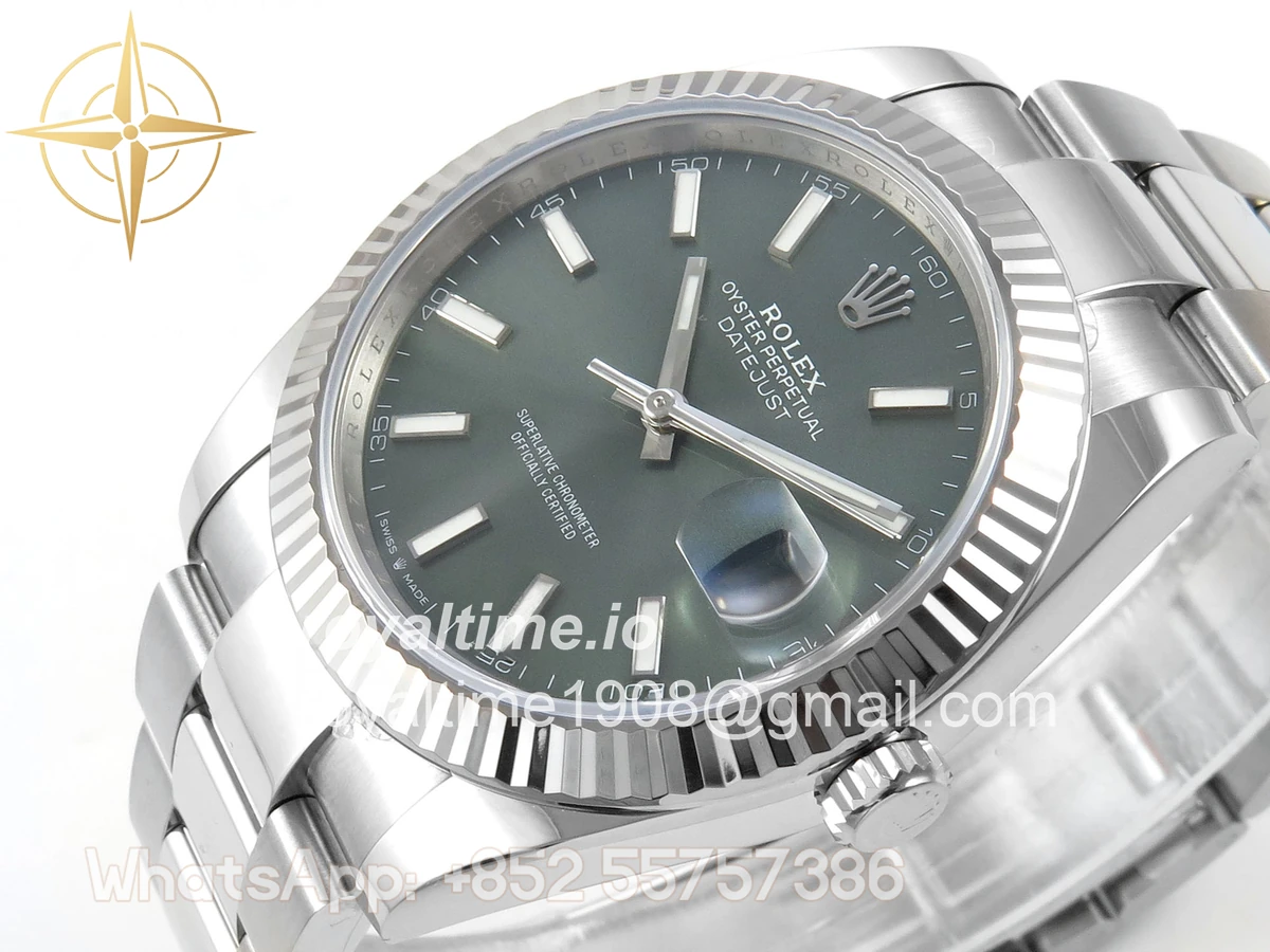 Rolex DateJust 41 126334 904L SS SCF Green Dial on Oyster Bracelet VR3235 - Image 5