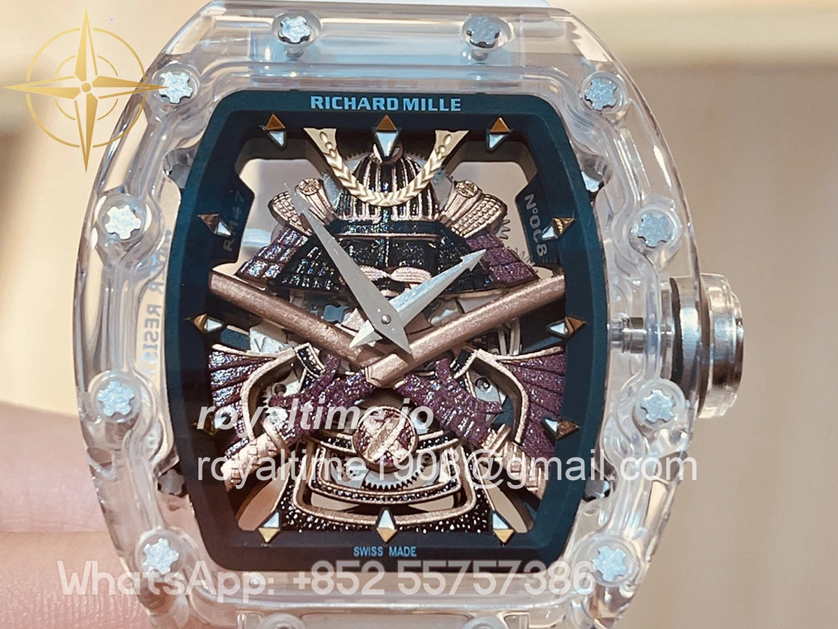 Richard Mille RM 047 Tourbillon Samurai Sapphire on White Rubber Strap - Image 5