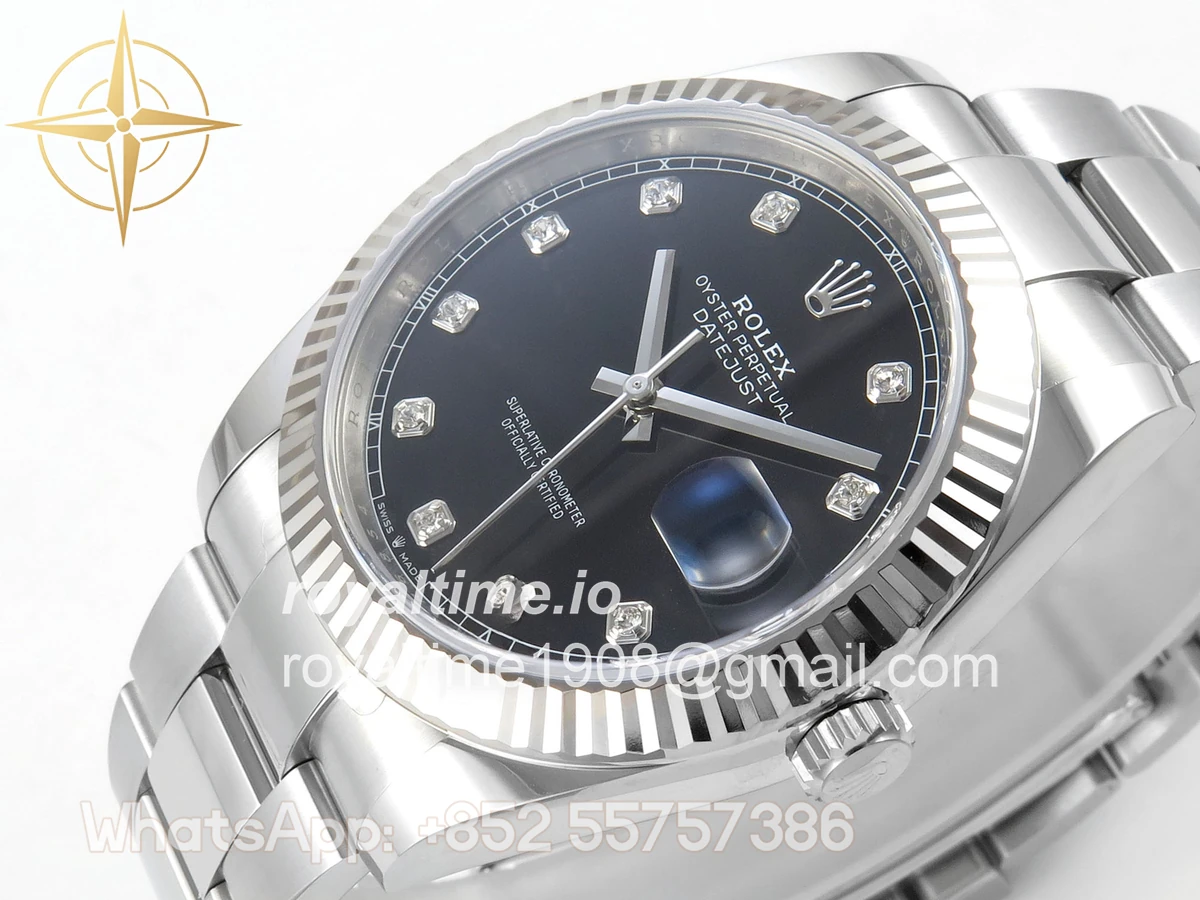 Rolex DateJust 41mm 126334 ARF Black Diamonds Dial on Oyster Bracelet DD3235 - Image 5