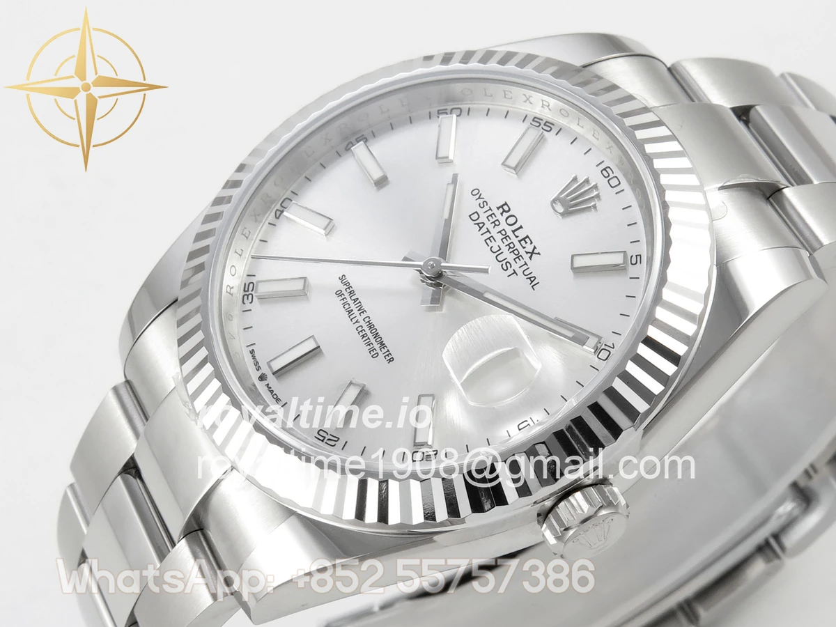 Rolex DateJust 41mm 126334 ARF Sliver Stick Dial on Oyster Bracelet DD3235 - Image 5