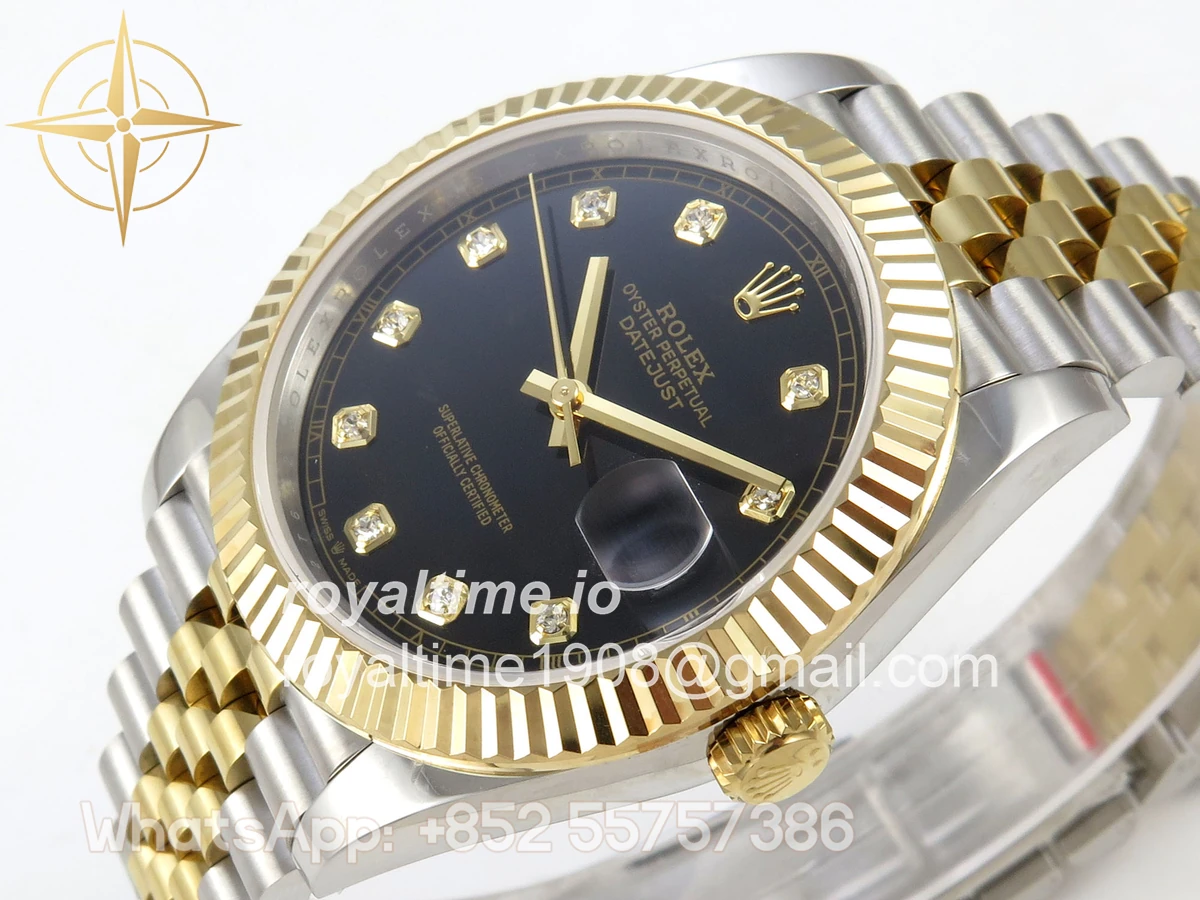 Rolex DateJust 41 126333 QF 904L Steel Black Diamonds Dial on SS/YG Jubilee Bracelet QF3235 (145g) - Image 5