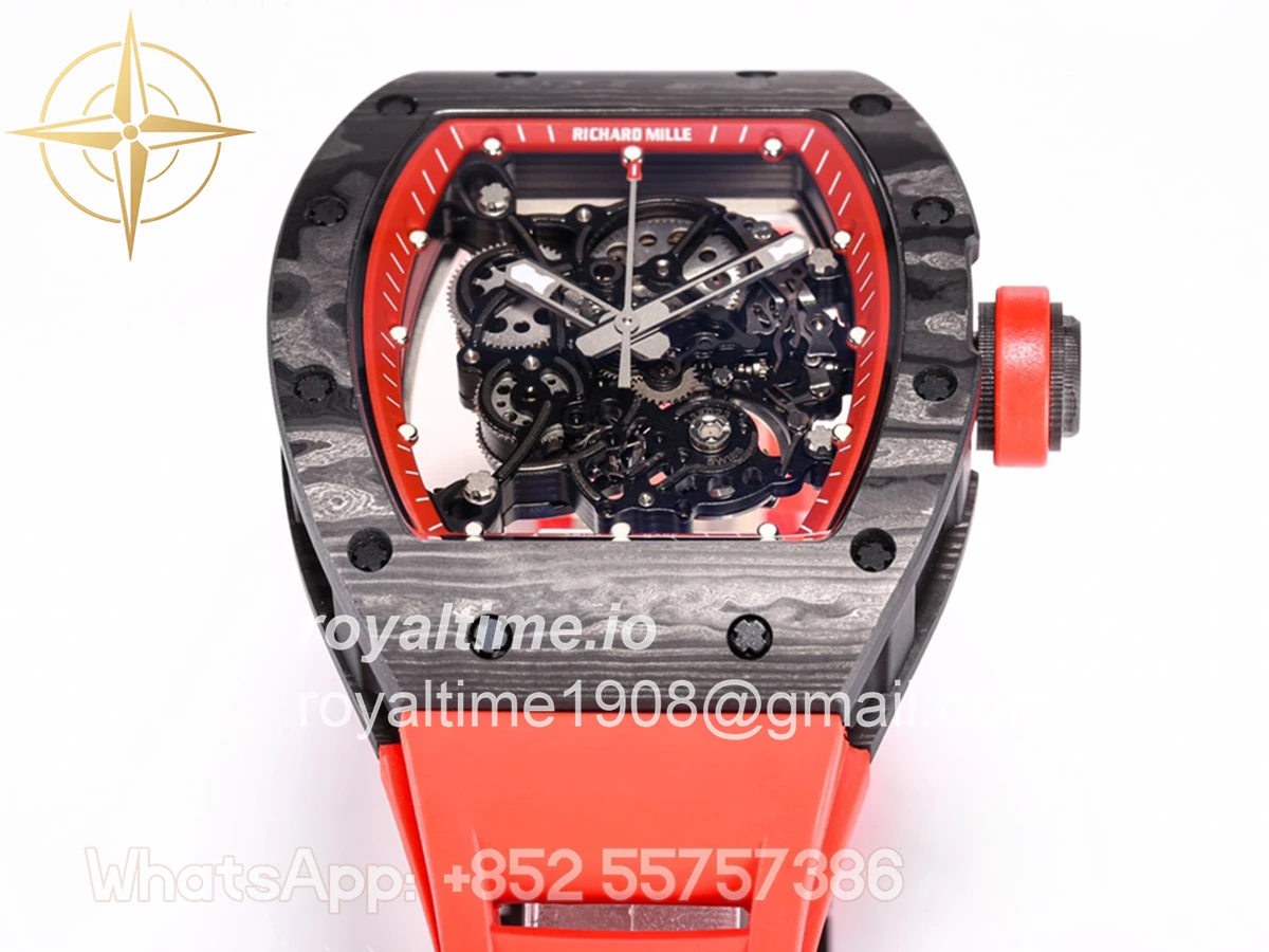 Richard Mille RM 055 Bubba Watson in NTPT Carbon Red Rubber Strap - Image 5