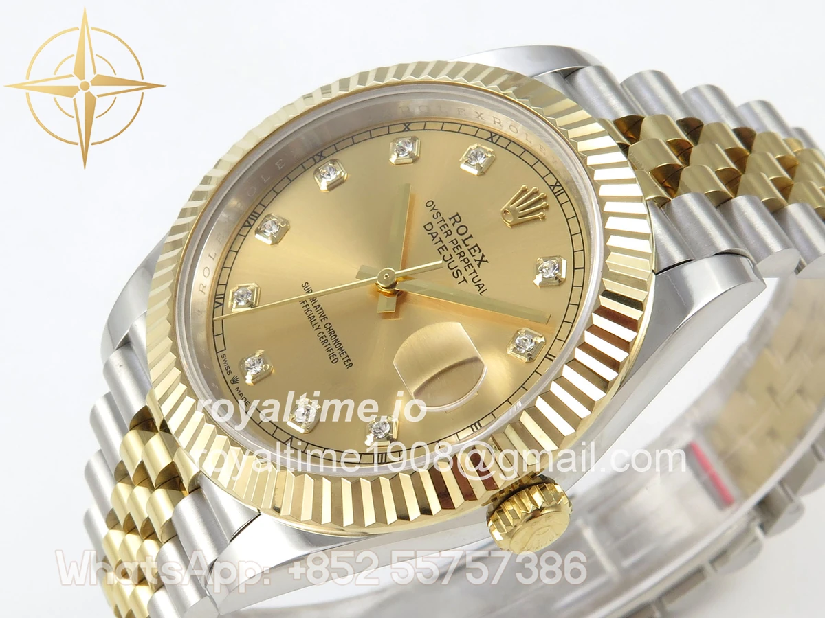Rolex DateJust 41 126333 QF 904L Steel YG Diamonds Dial on SS/YG Jubilee Bracelet QF3235 (145g) - Image 5
