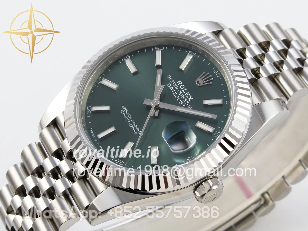 Rolex DateJust 41 126334 Clean Plus 904L Steel Green Stick Dial on Jubilee Bracelet DD3235 - Image 5
