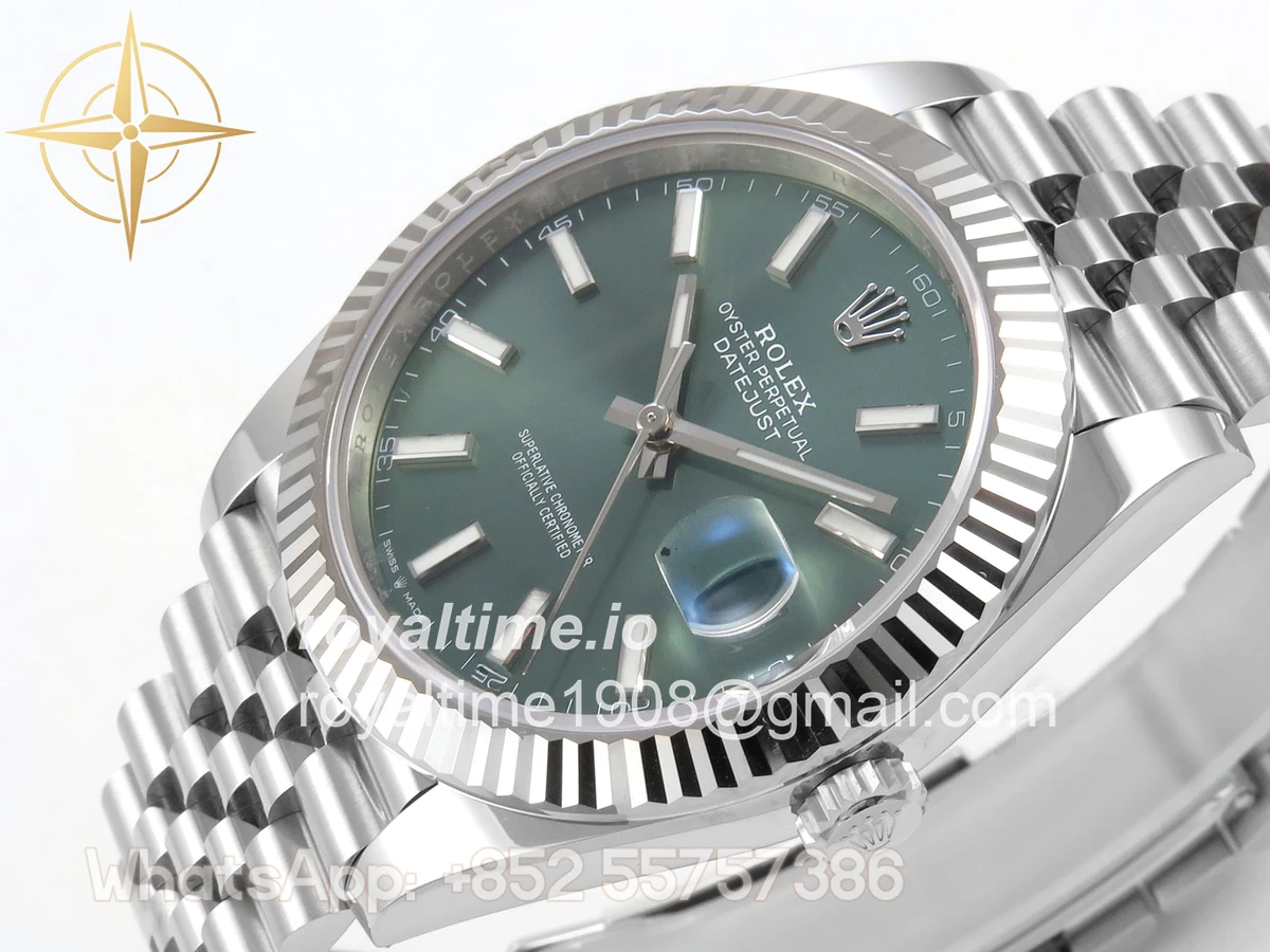 Rolex DateJust 41 126334 SCF 904L Steel Green Stick Dial on Jubilee Bracelet A3235 - Image 5