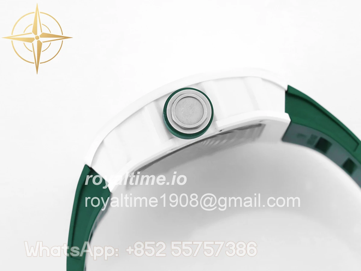 Richard Mille RM 055 White Bubba Watson White Ceramic on Green Rubber - Image 5