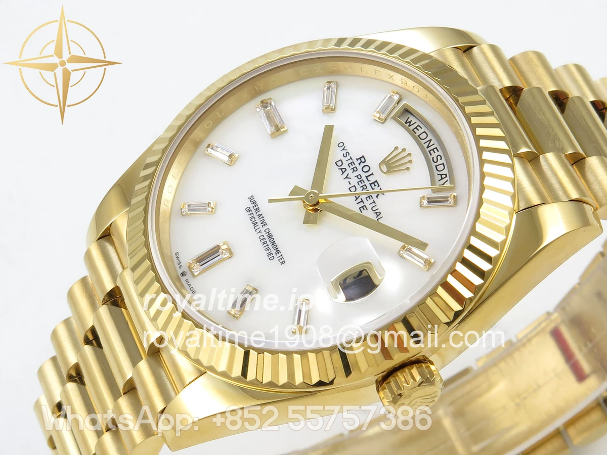 Rolex Day Date 40 YG 228238 QF White Crystal Dial on President Bracelet VR3255 V8 (190g) - Image 5