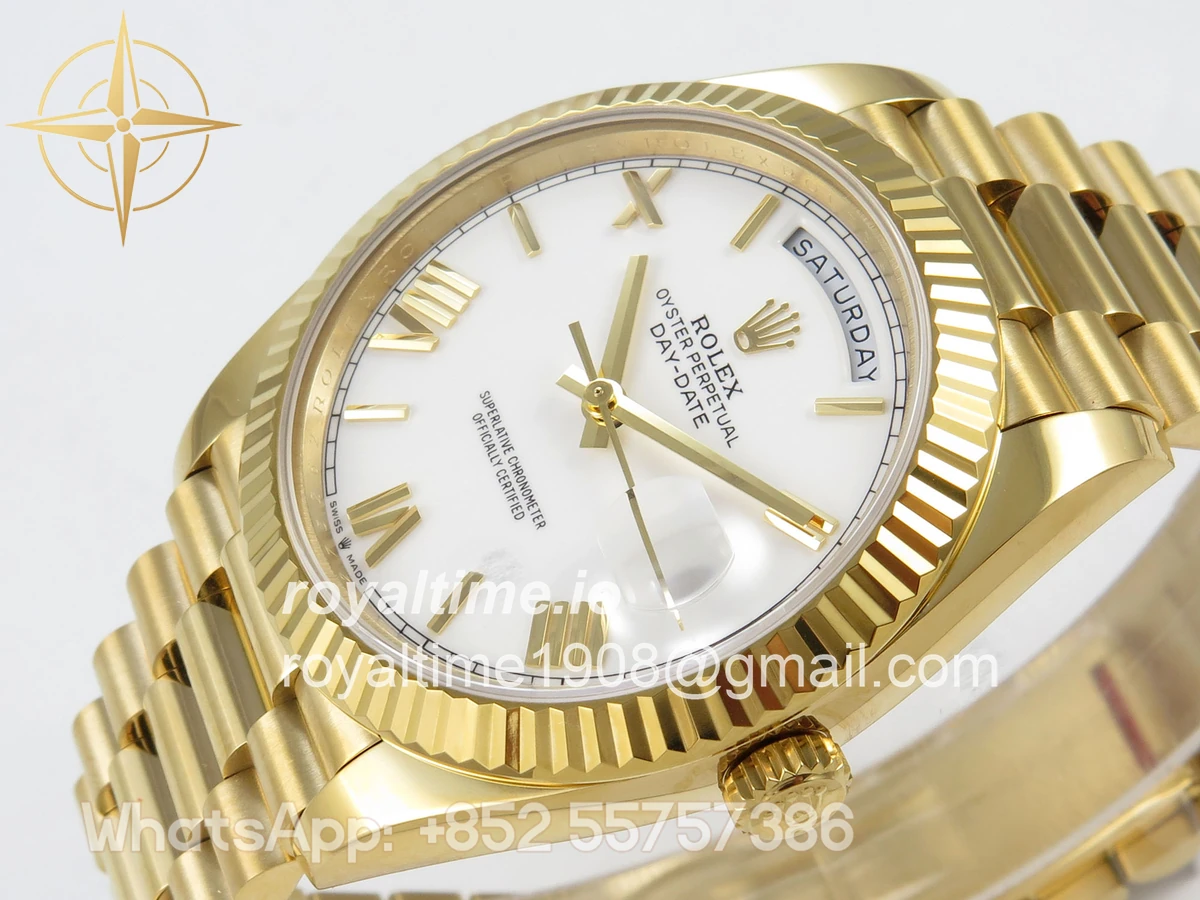 Rolex Day Date 40 YG 228238 QF White Roman Dial on President Bracelet A2836 V6 (200g) - Image 5